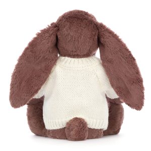 Bashful Fudge Bunny with Personalised Cream Jumper
