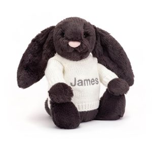 Bashful Inky Bunny with Personalised Cream Jumper
