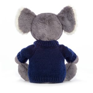 Bashful Koala with Personalised Navy Jumper